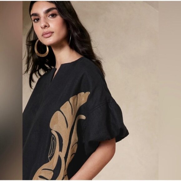 NWT Banana Republic Women's Botanica Embroidered Linen Mini Dress - XS - Picture 2 of 12